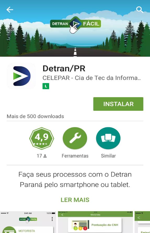 O aplicativo Detran/PR O aplicativo do Detran para Smartphones é mais um canal de comunicação do programa Detran Fácil para o cidadão.
