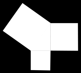 Figura 1. Comumente usada em livros didáticos para ilustrar o Teorema de Pitágoras e a relação a² = b² + c². - apresenta exemplos de situações problema que validam a relação a² = b ² + c².