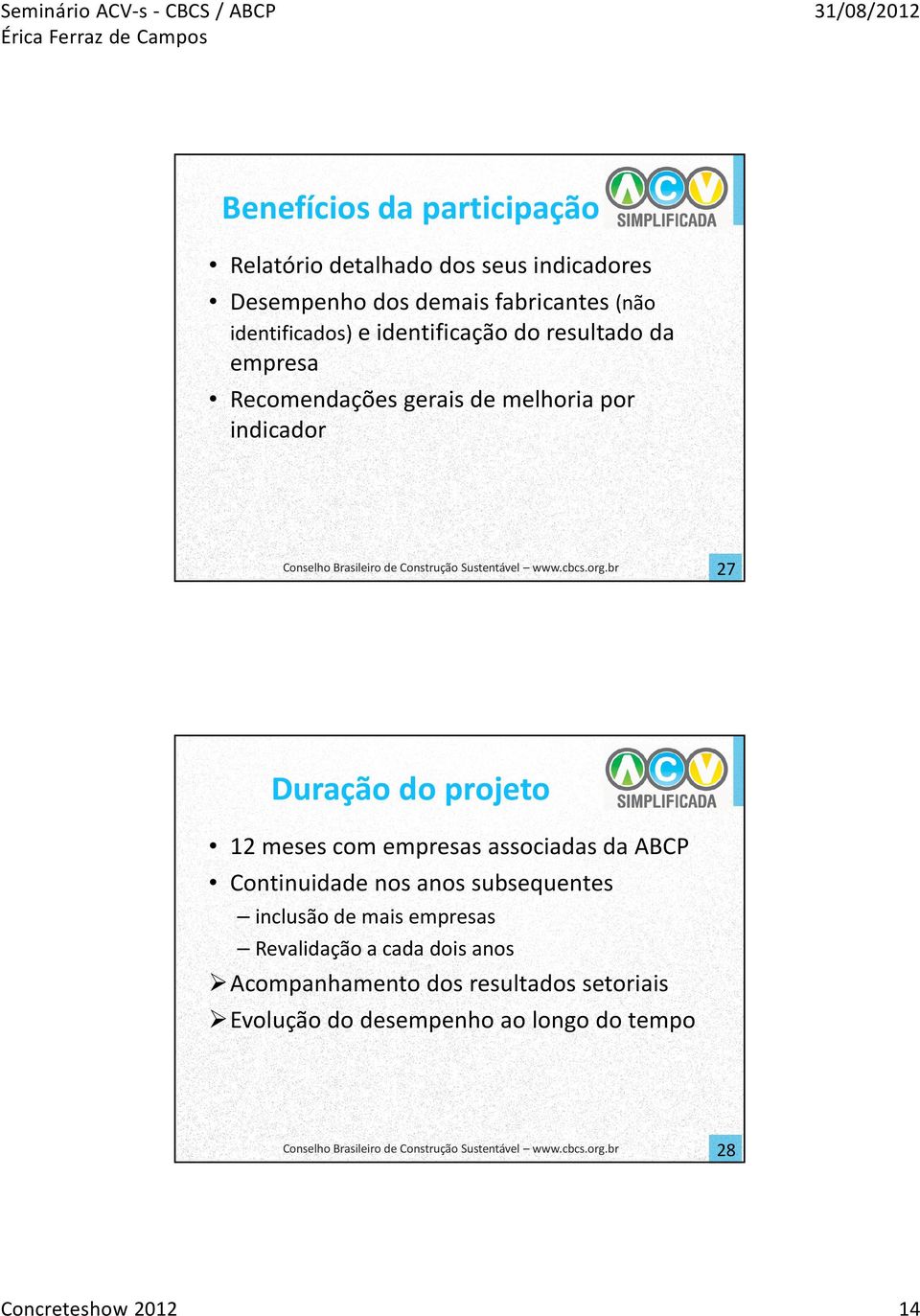 projeto 12 meses com empresas associadas da ABCP Continuidade nos anos subsequentes inclusão de mais empresas