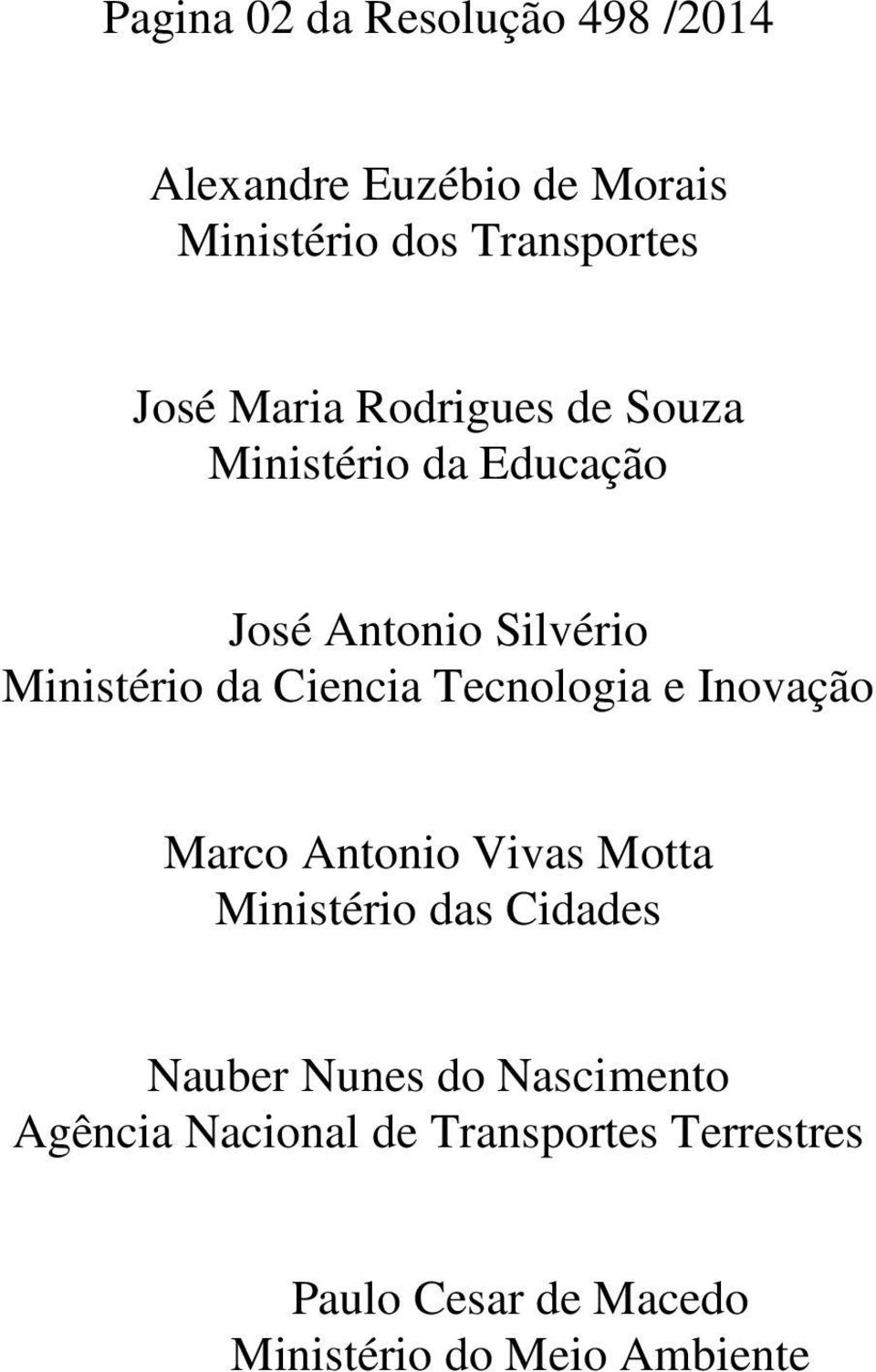 Tecnologia e Inovação Marco Antonio Vivas Motta Ministério das Cidades Nauber Nunes do