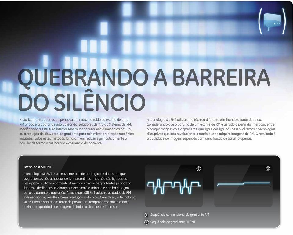 Todos estes métodos falharam em reduzir significativamente o barulho de forma a melhorar a experiência do paciente. A tecnologia Silent utiliza uma técnica diferente eliminando a fonte do ruído.