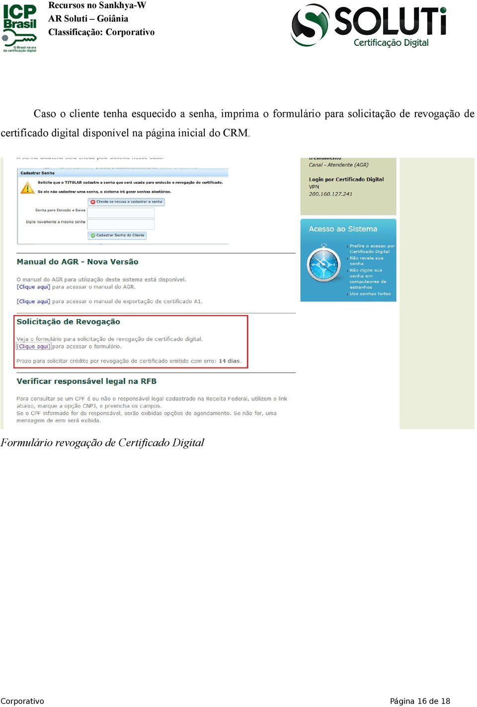 certificado digital disponível na página inicial do CRM.