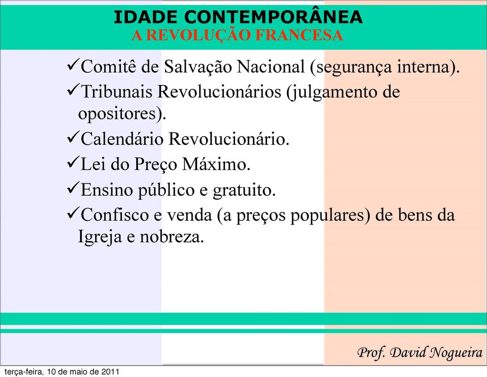 Calendário Revolucionário. Lei do Preço Máximo.