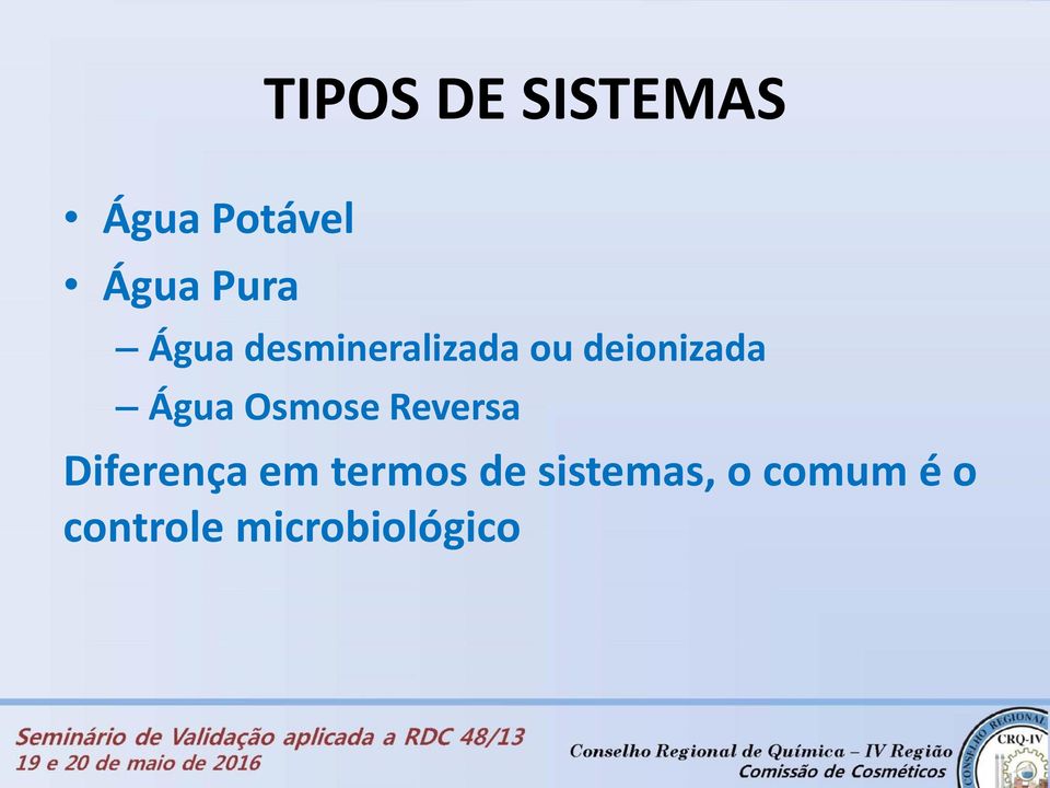 Osmose Reversa Diferença em termos de