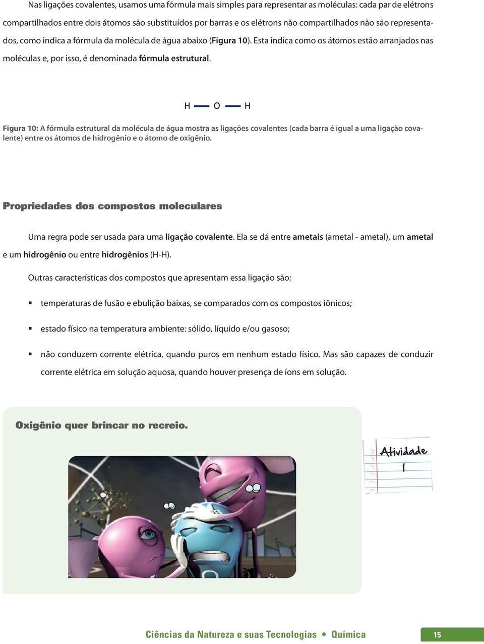 Esta indica como os átomos estão arranjados nas moléculas e, por isso, é denominada fórmula estrutural.