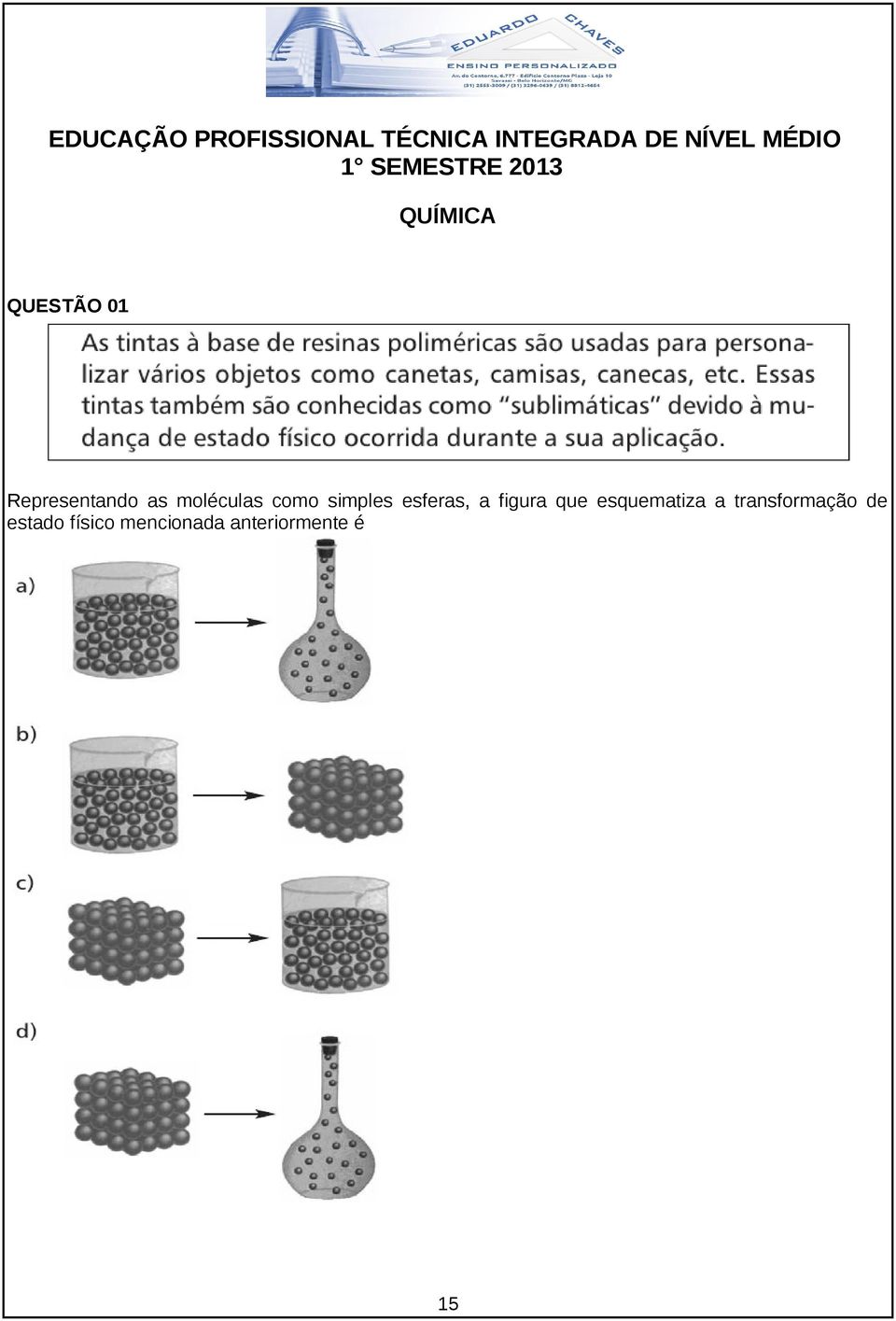 moléculas como simples esferas, a figura que esquematiza