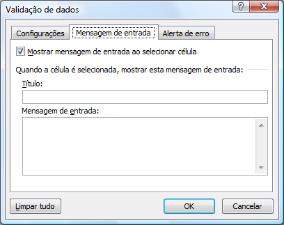 Este recurso pode ser utilizado em uma célula ou mais células selecionadas.