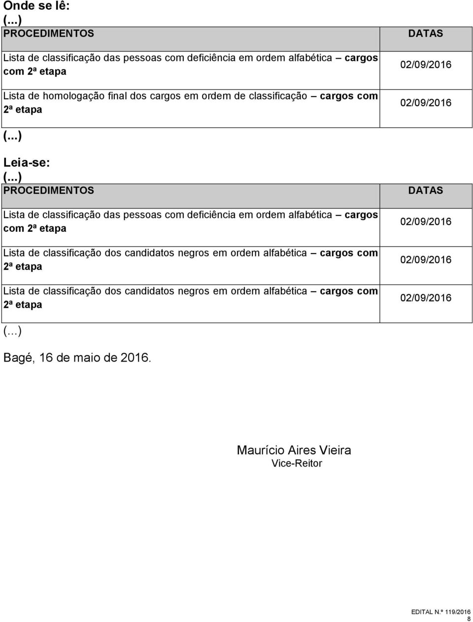 cargos com 2ª etapa Lista de classificação dos candidatos negros em ordem alfabética cargos com 2ª etapa Lista de