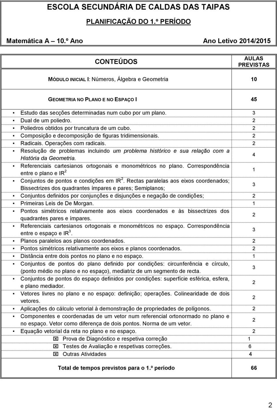 Poliedros obtidos por truncatura de um cubo. Composição e decomposição de figuras tridimensionais. Radicais. Operações com radicais.