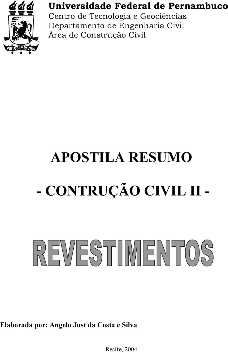 Construção Civil APOSTILA RESUMO - CONTRUÇÃO CIVIL II -