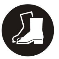 Para reduzir o risco de lesões causadas por objetos lançados, é necessário o uso de proteção para os olhos e para os pés.