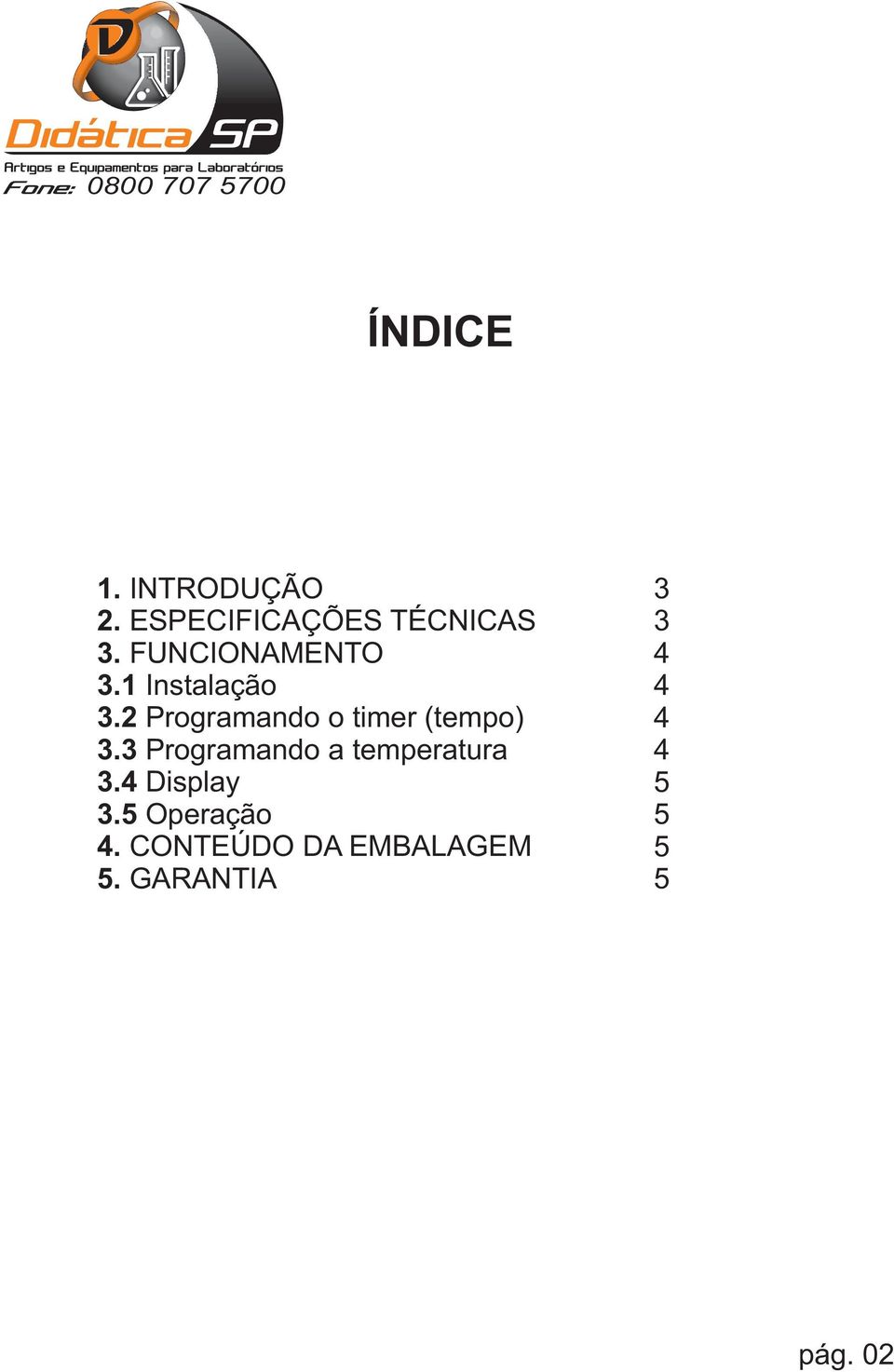 Programando o timer (tempo).