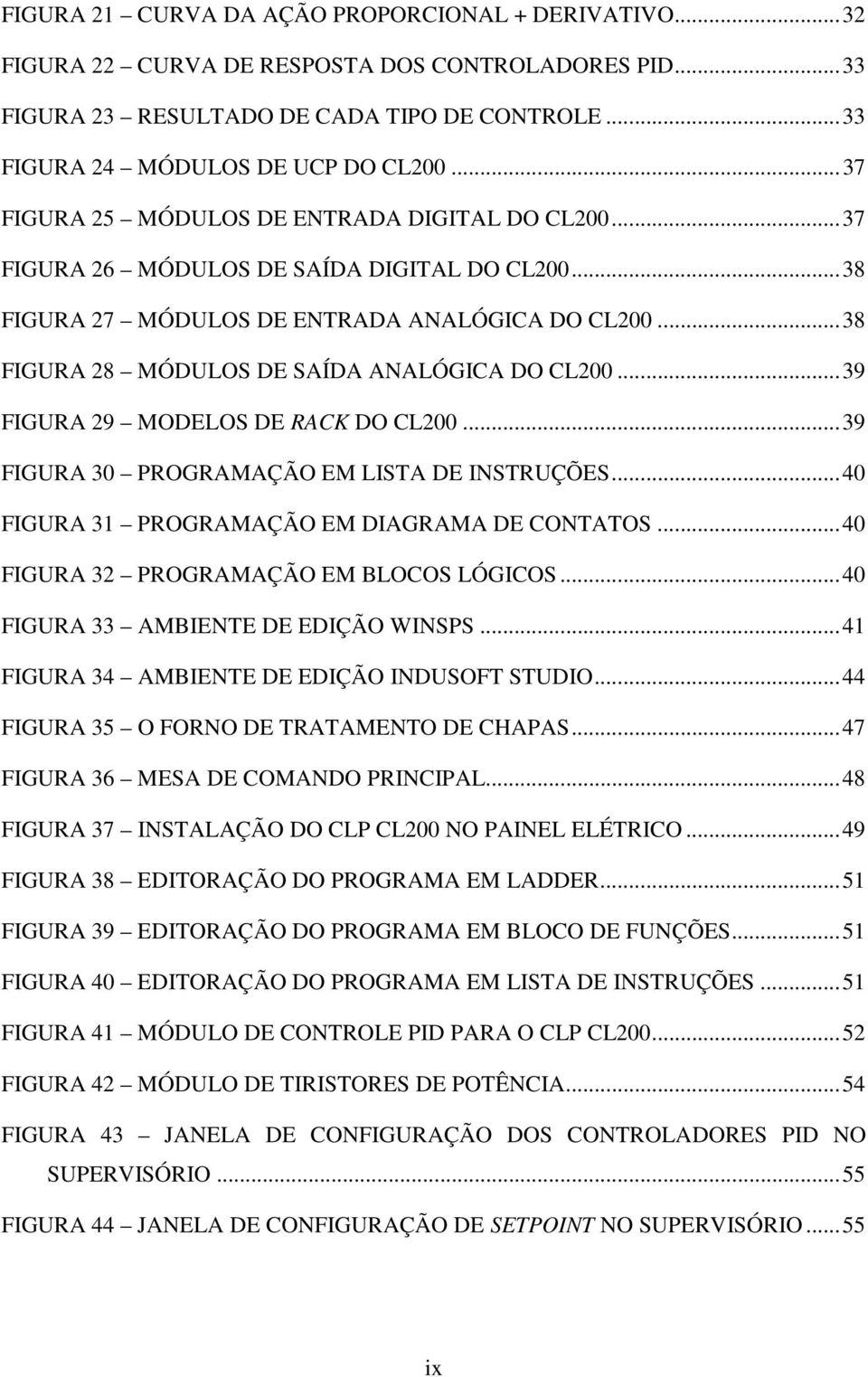 ..38 FIGURA 28 MÓDULOS DE SAÍDA ANALÓGICA DO CL200...39 FIGURA 29 MODELOS DE RACK DO CL200...39 FIGURA 30 PROGRAMAÇÃO EM LISTA DE INSTRUÇÕES...40 FIGURA 31 PROGRAMAÇÃO EM DIAGRAMA DE CONTATOS.