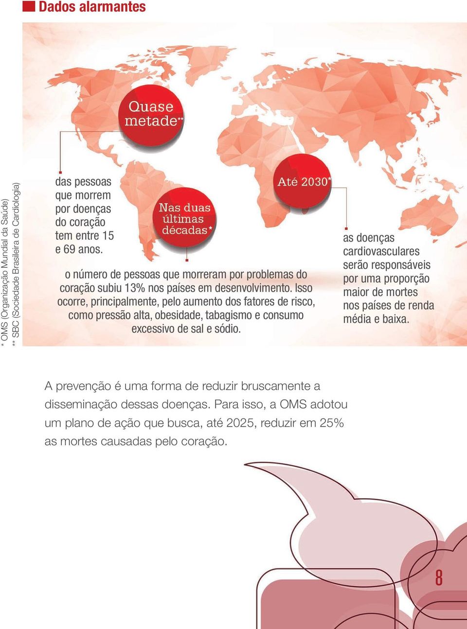 Isso ocorre, principalmente, pelo aumento dos fatores de risco, como pressão alta, obesidade, tabagismo e consumo excessivo de sal e sódio.