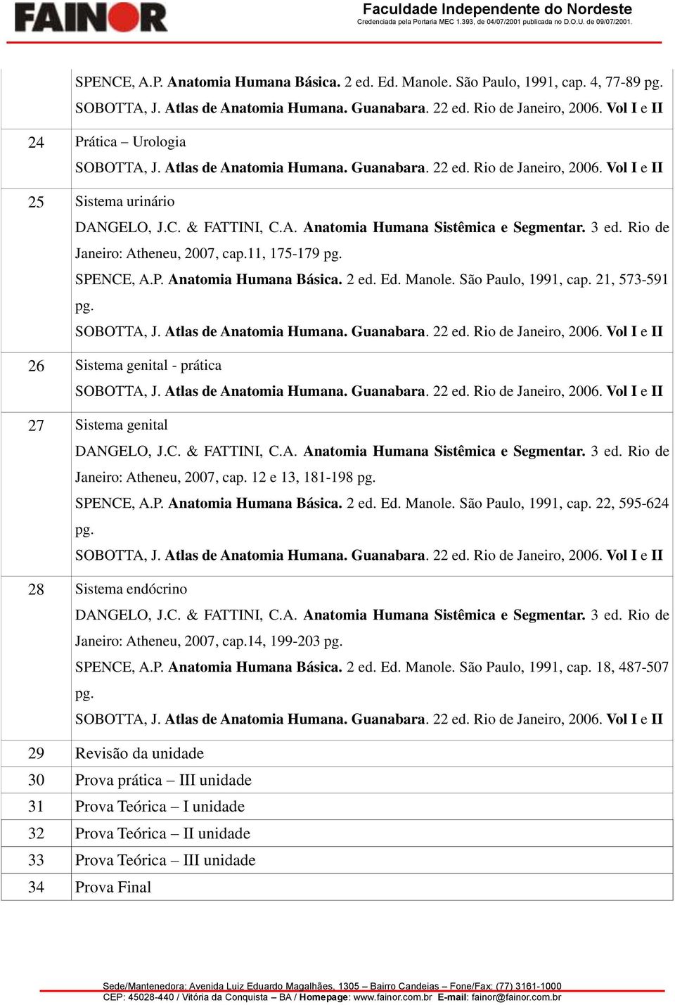 22, 595-624 28 Sistema endócrino Janeiro: Atheneu, 2007, cap.14, 199-203 SPENCE, A.P. Anatomia Humana Básica. 2 ed. Ed. Manole. São Paulo, 1991, cap.