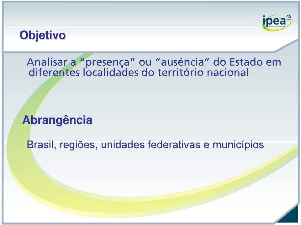 território nacional Abrangência Brasil,