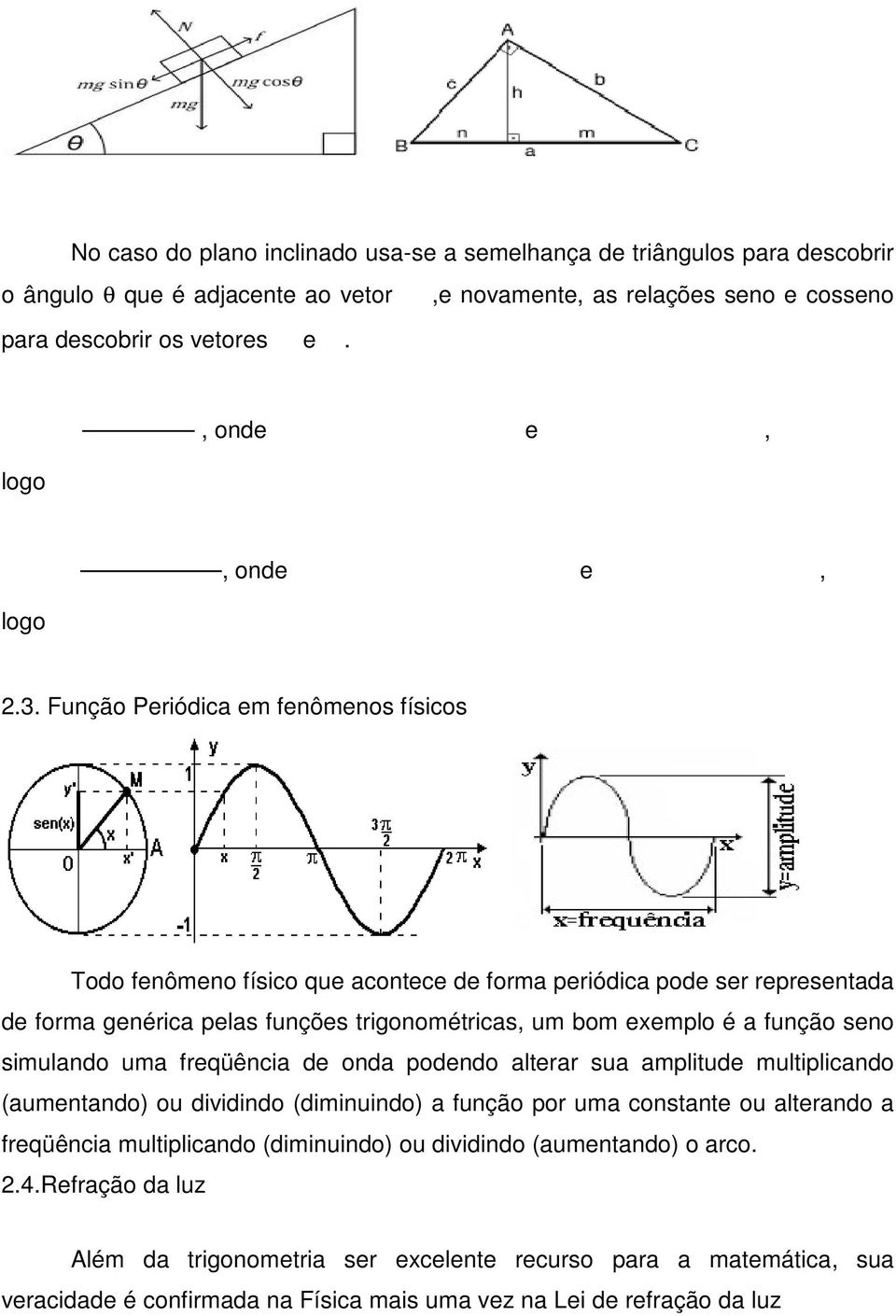 Função Periódica em fenômenos físicos Todo fenômeno físico que acontece de forma periódica pode ser representada de forma genérica pelas funções trigonométricas, um bom exemplo é a função seno