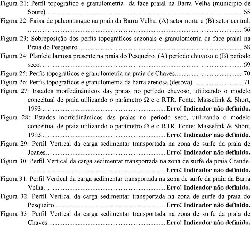 (A) período chuvoso e (B) período seco.... 69 Figura 25: Perfis topográficos e granulometria na praia de Chaves.... 70 Figura 26: Perfis topográficos e granulometria da barra arenosa (desova).