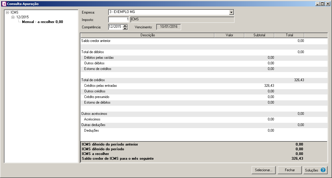 EXEMPLO 01 - Produtos Incluídos no Registro ST Foi cadastrada uma empresa com o regime federal "Lucro Real" e foi informado o imposto 01-ICMS e 9-SUBTRI.