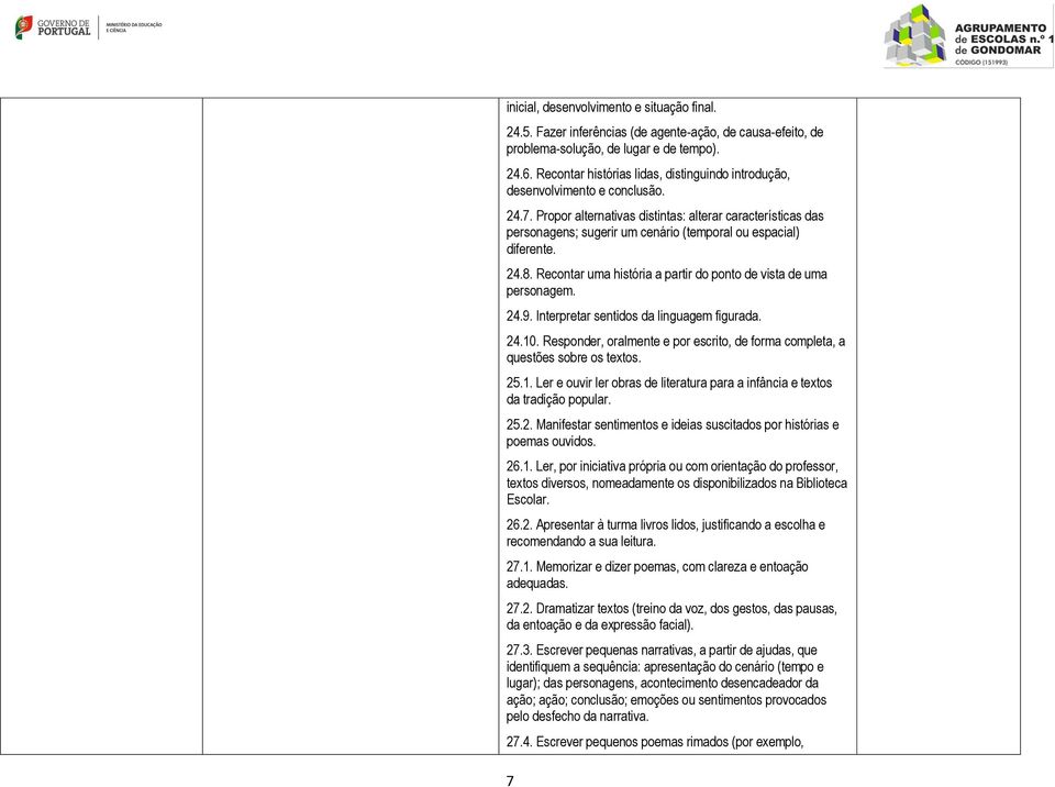 Propor alternativas distintas: alterar características das personagens; sugerir um cenário (temporal ou espacial) diferente. 24.8. Recontar uma história a partir do ponto de vista de uma personagem.