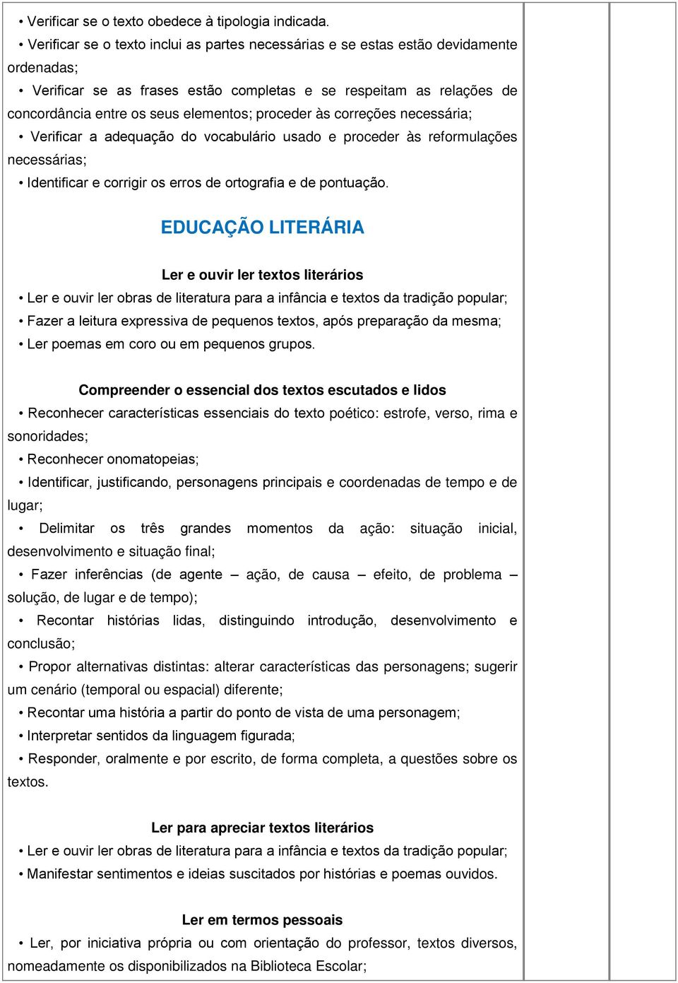 proceder às correções necessária; Verificar a adequação do vocabulário usado e proceder às reformulações necessárias; Identificar e corrigir os erros de ortografia e de pontuação.