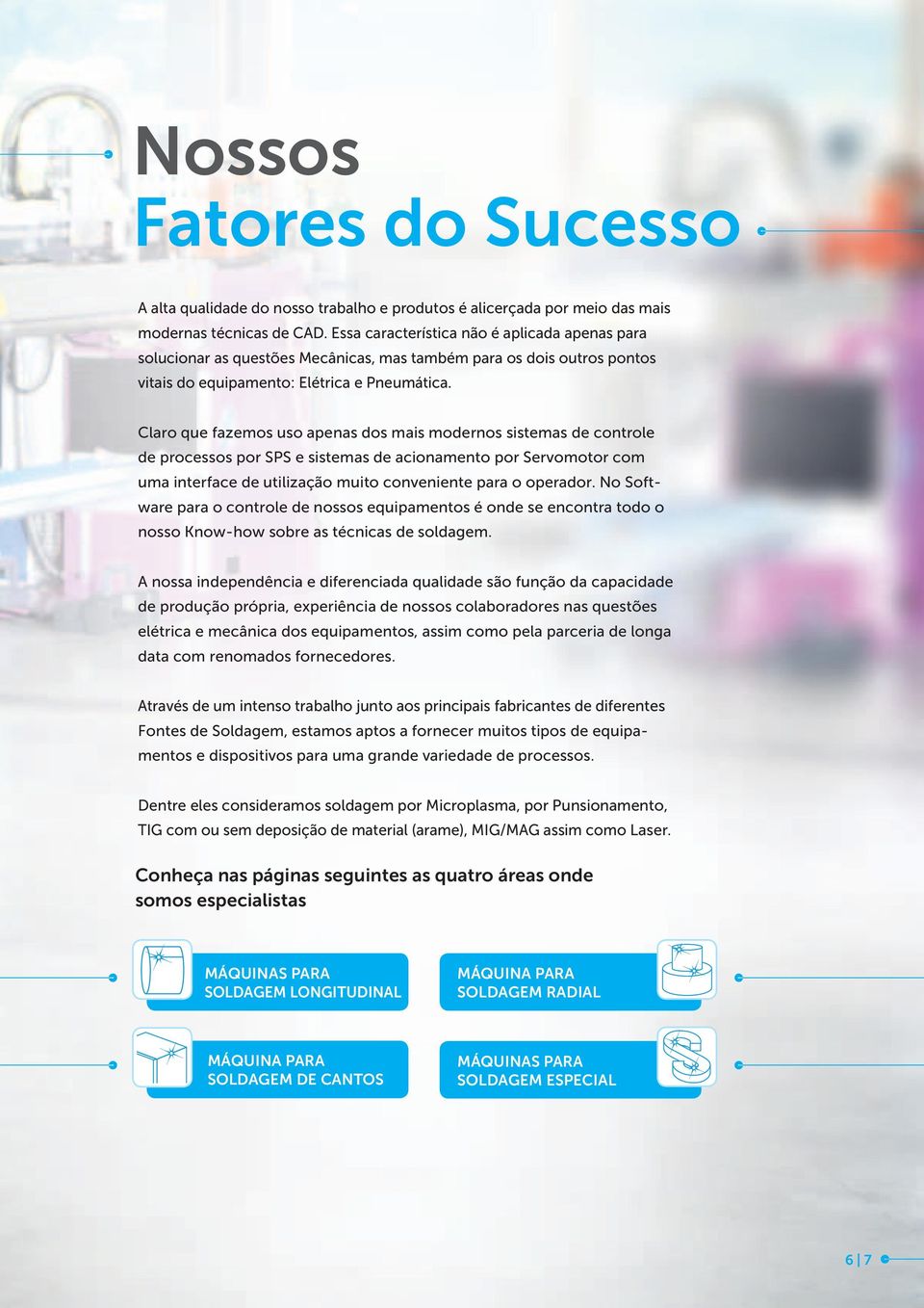 Claro que fazemos uso apenas dos mais modernos sistemas de controle de processos por SPS e sistemas de acionamento por Servomotor com uma interface de utilização muito conveniente para o operador.