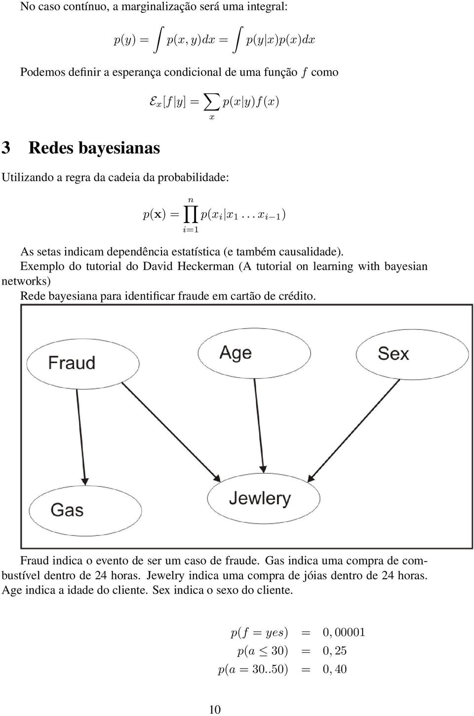 Exemplo do tutorial do David Heckerman (A tutorial on learning with bayesian networks) Rede bayesiana para identificar fraude em cartão de crédito.