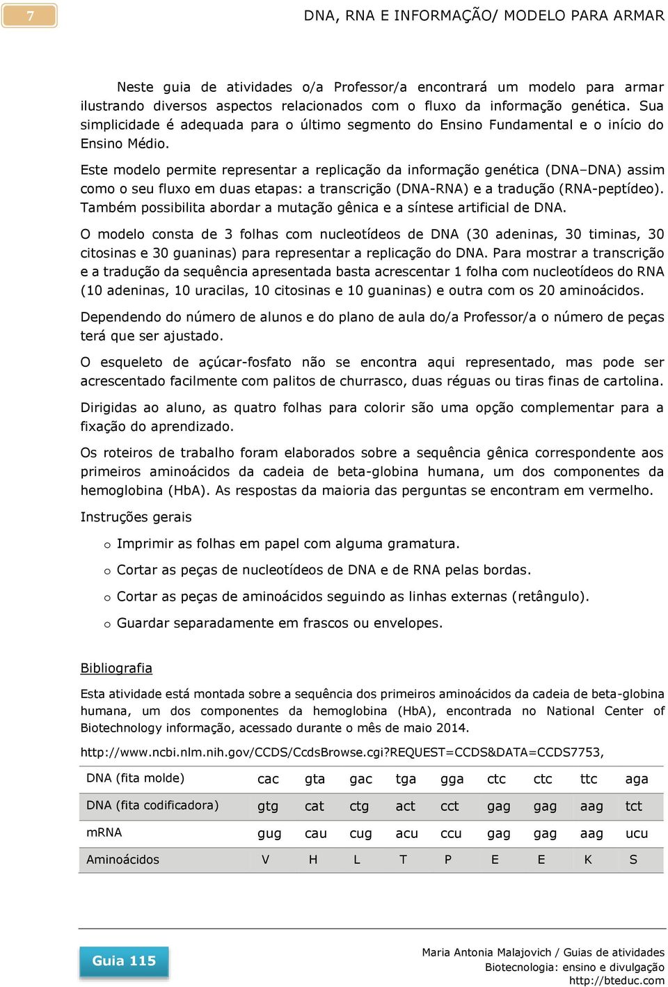 Este modelo permite representar a replicação da informação genética (DNA DNA) assim como o seu fluxo em duas etapas: a transcrição (DNA-RNA) e a tradução (RNA-peptídeo).