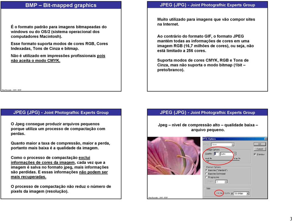 Muito utilizado para imagens que vão compor sites na Internet.