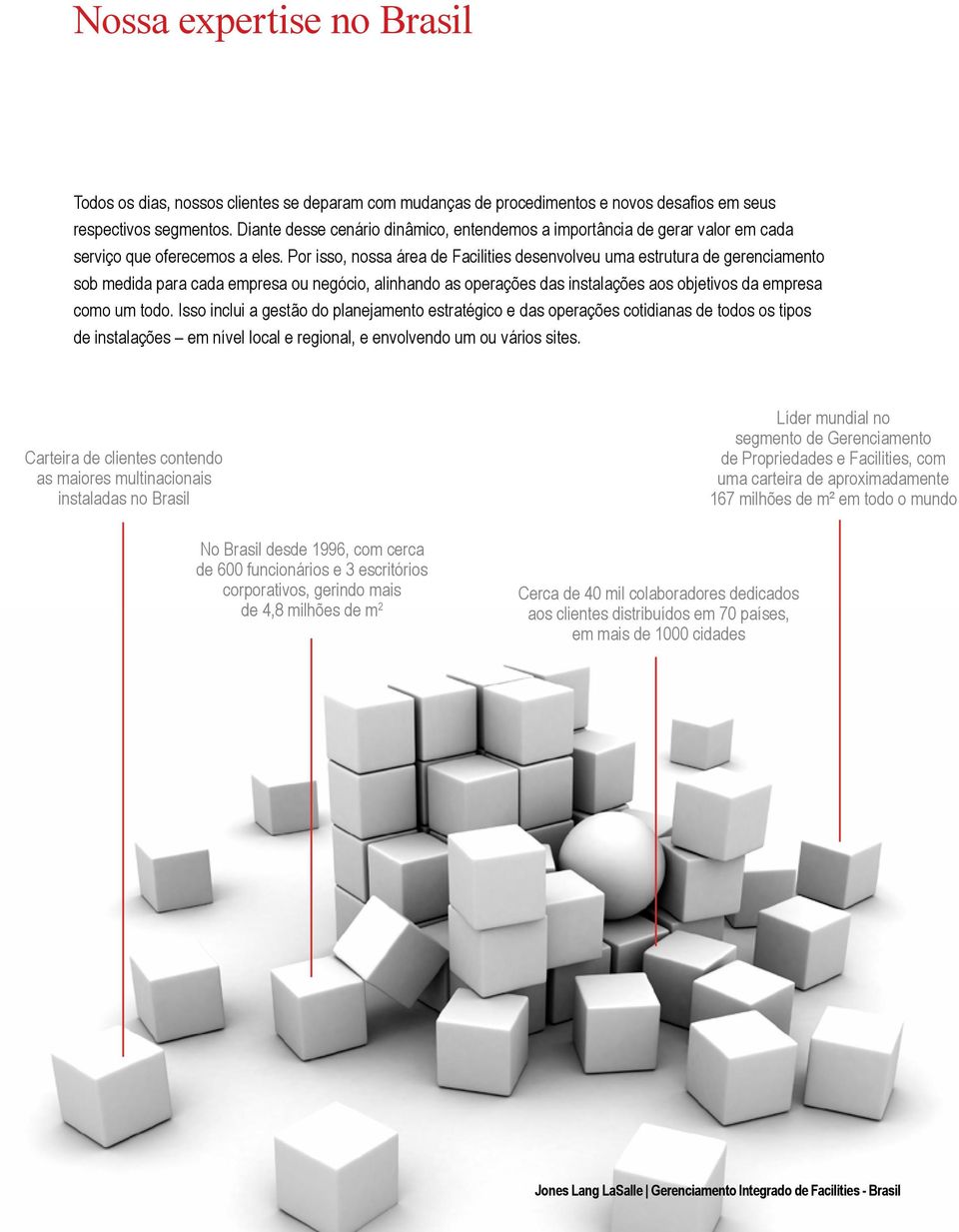 Por isso, nossa área de Facilities desenvolveu uma estrutura de gerenciamento sob medida para cada empresa ou negócio, alinhando as operações das instalações aos objetivos da empresa como um todo.