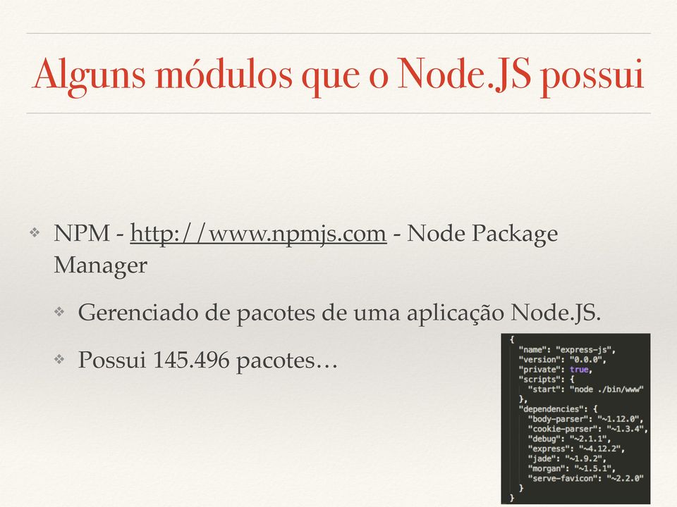 com - Node Package Manager Gerenciado