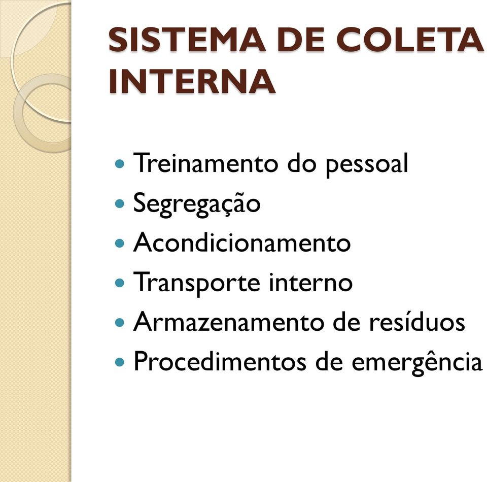 Acondicionamento Transporte interno