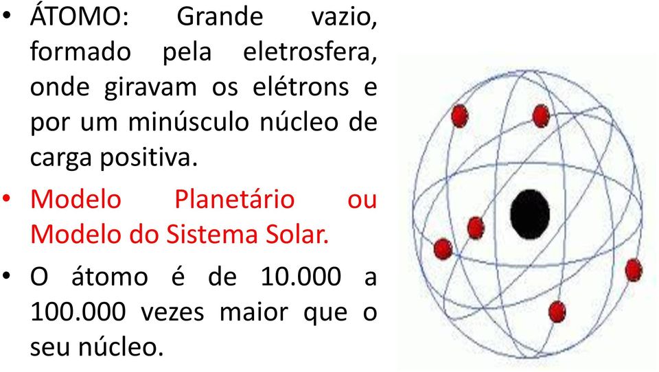 positiva. Modelo Planetário ou Modelo do Sistema Solar.