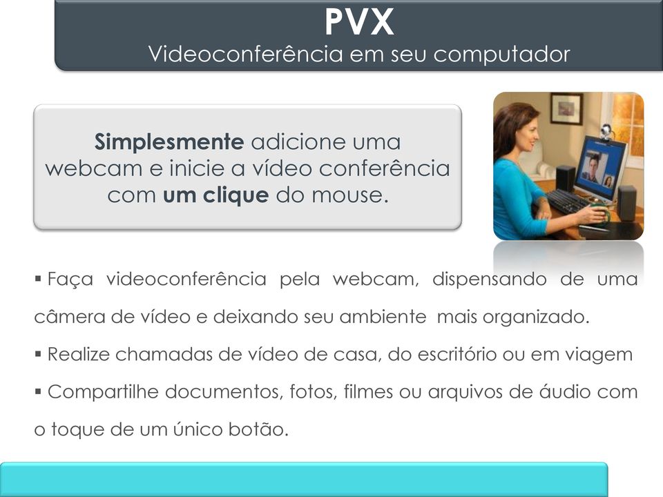 Faça videoconferência pela webcam, dispensando de uma câmera de vídeo e deixando seu ambiente