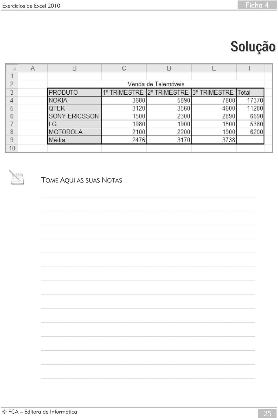 AQUI AS SUAS NOTAS