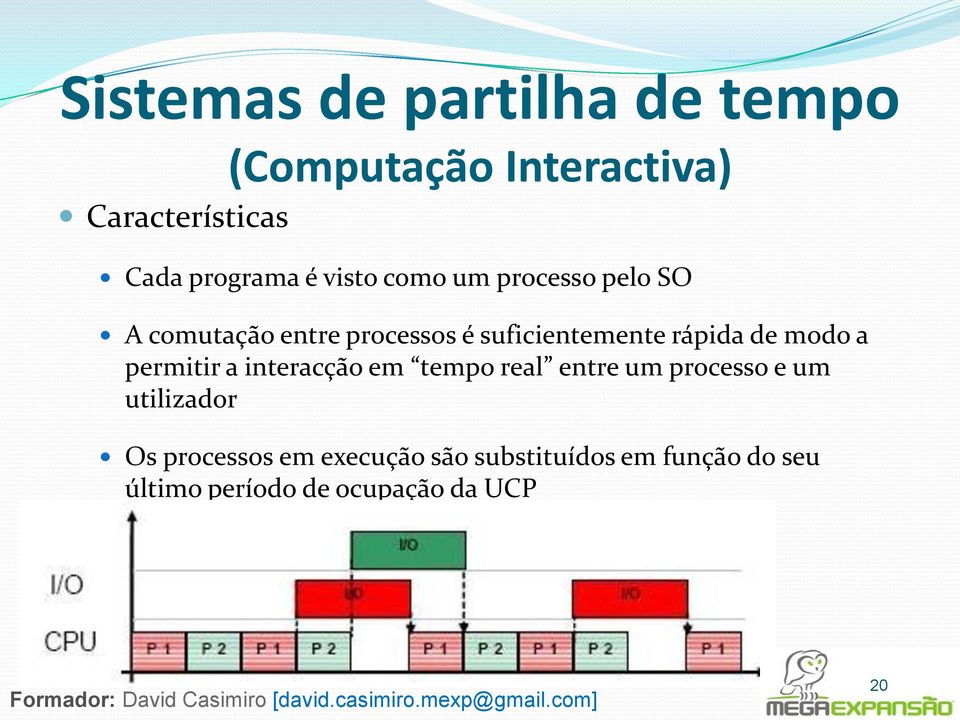 modo a permitir a interacção em tempo real entre um processo e um utilizador Os