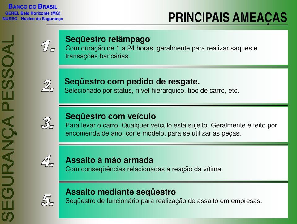 Seqüestro com veículo Para levar o carro. Qualquer veículo está sujeito.