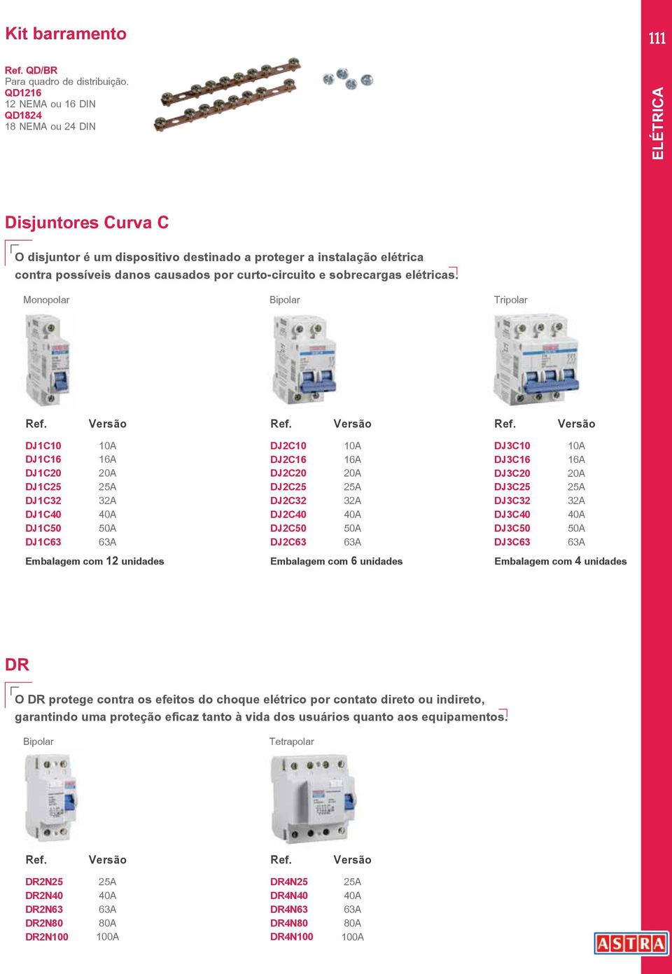 sobrecargas elétricas. Monopolar Bipolar Tripolar Ref. Versão Ref.