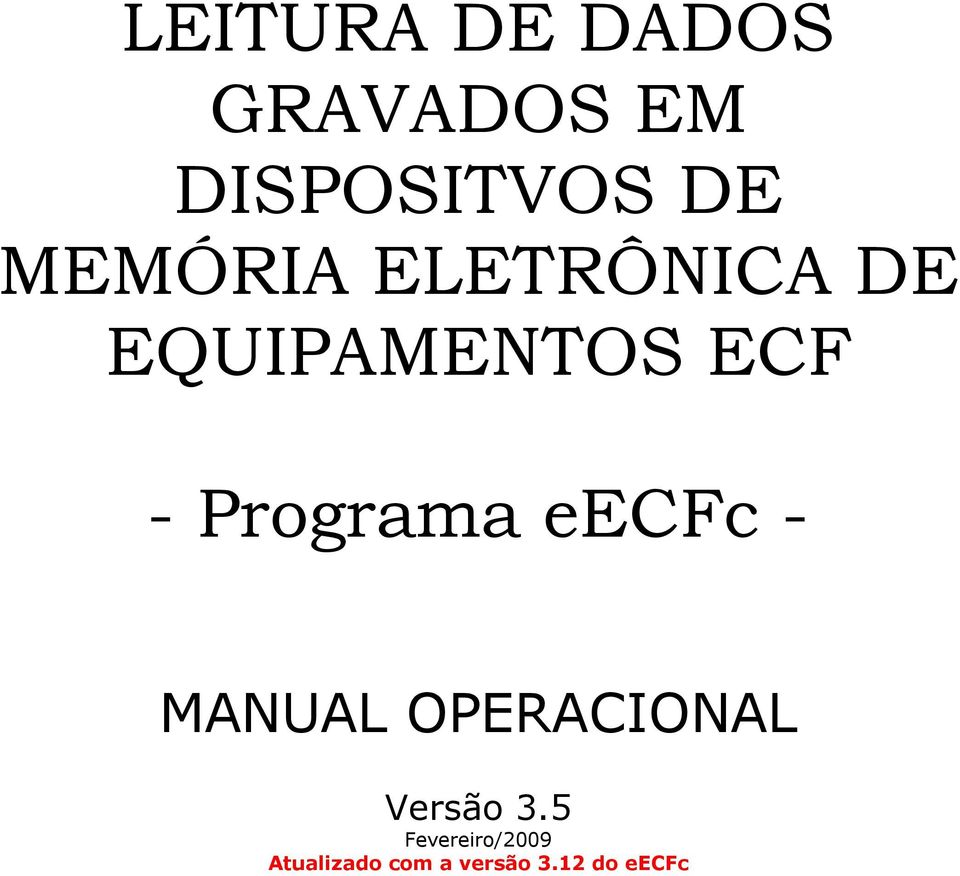 Programa eecfc - MANUAL OPERACIONAL Versão 3.