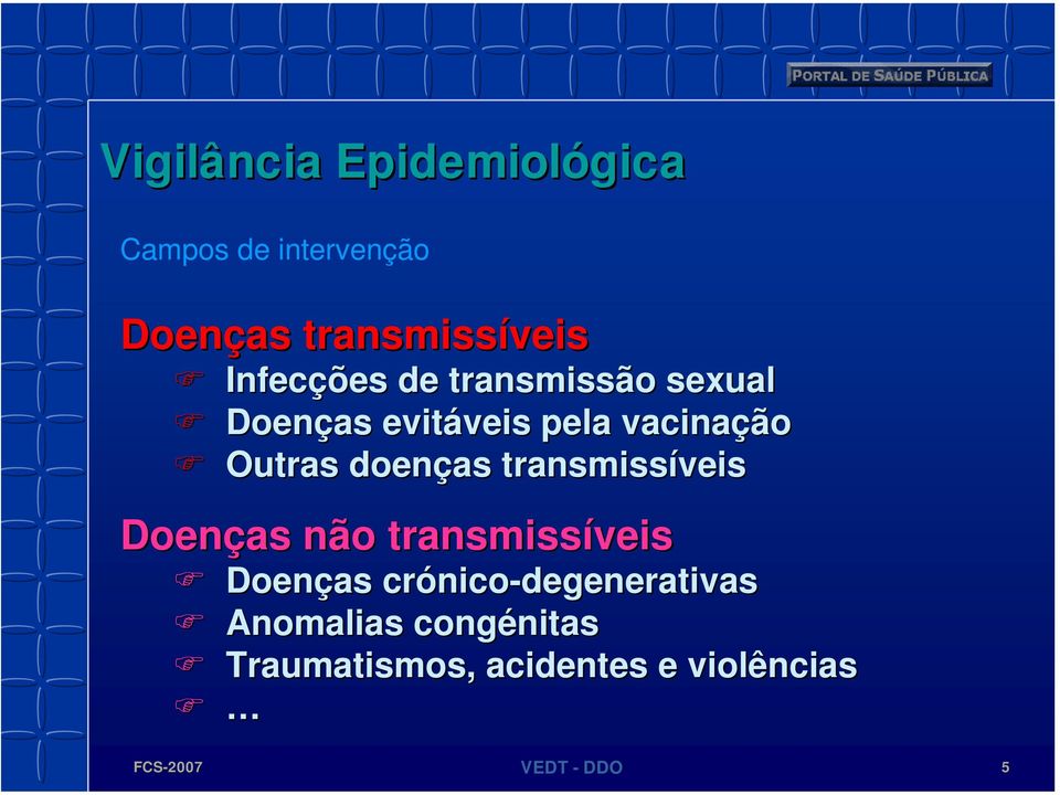 transmissíveis Doenças não transmissíveis Doenças crónico