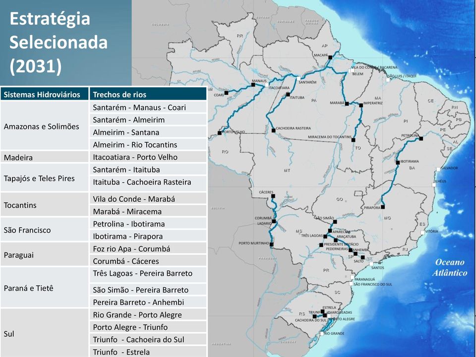 Paraguai Paraná e Tietê Sul.