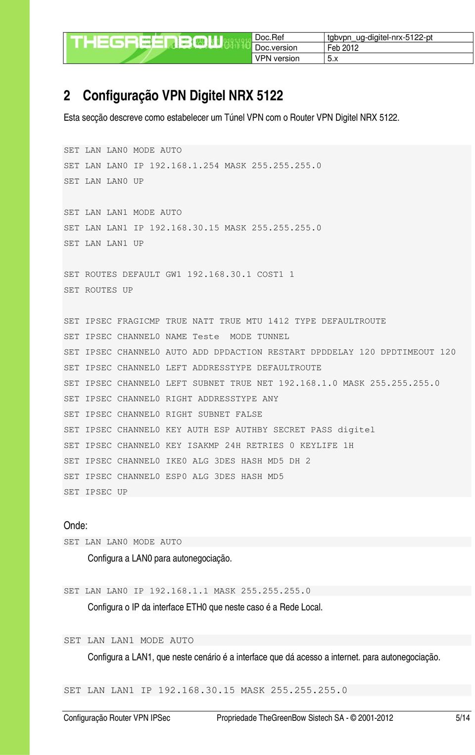 15 MASK 255.255.255.0 SET LAN LAN1 UP SET ROUTES DEFAULT GW1 192.168.30.