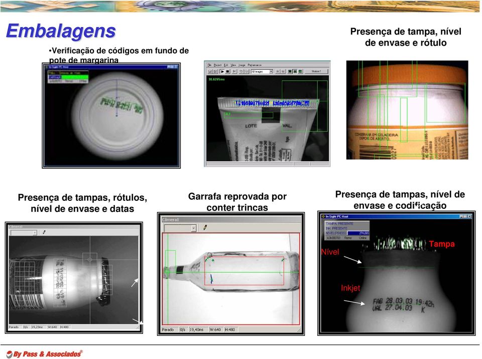 rótulos, nível de envase e datas Garrafa reprovada por conter