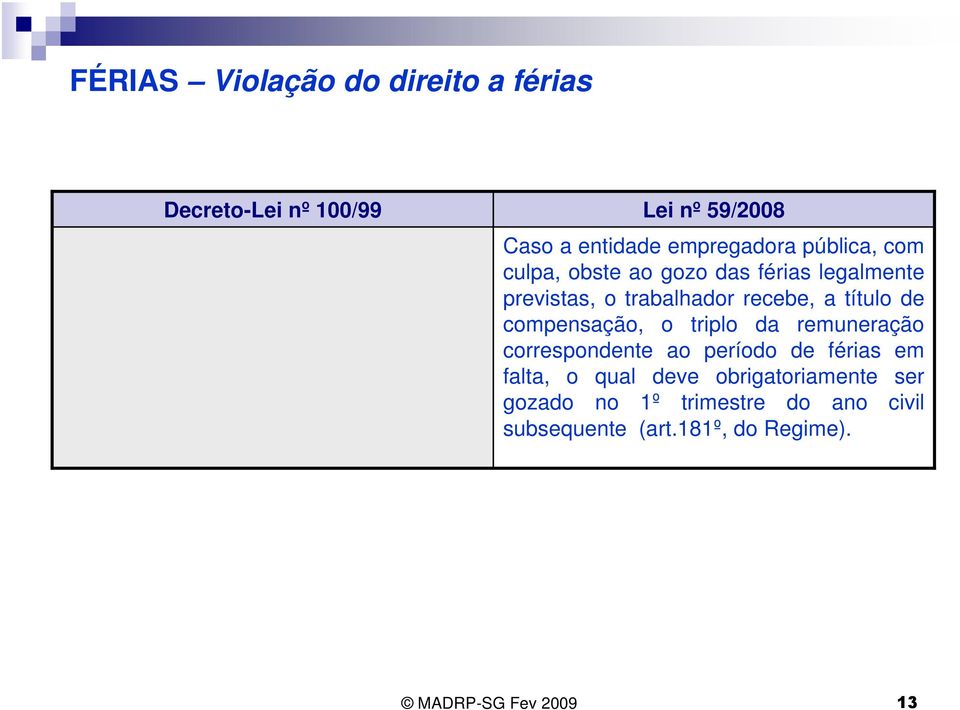 triplo da remuneração correspondente ao período de férias em falta, o qual deve