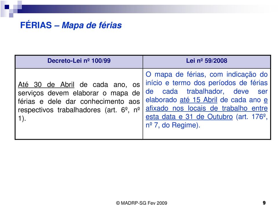 O mapa de férias, com indicação do início e termo dos períodos de férias de cada trabalhador, deve ser