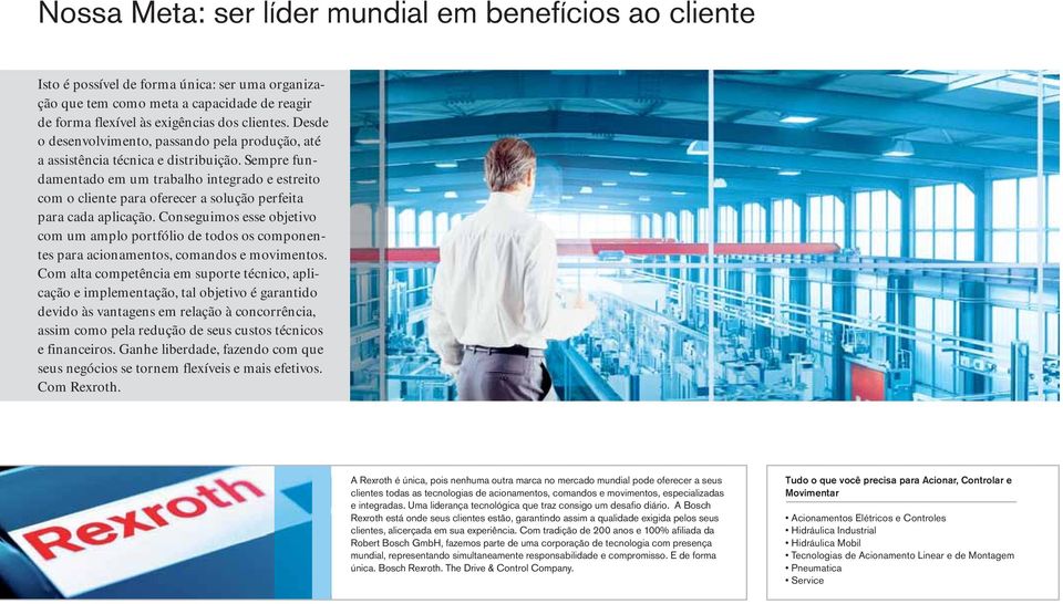 Sempre fundamentado em um trabalho integrado e estreito com o cliente para oferecer a solução perfeita para cada aplicação.