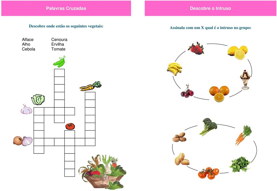 vegetais: Assinala com um X qual é o