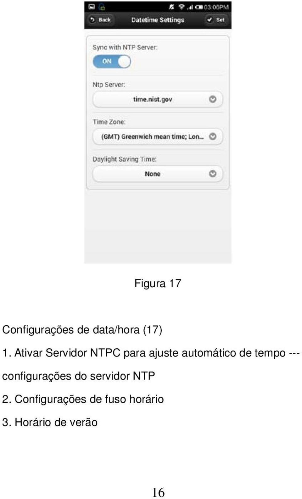 tempo --- configurações do servidor NTP 2.