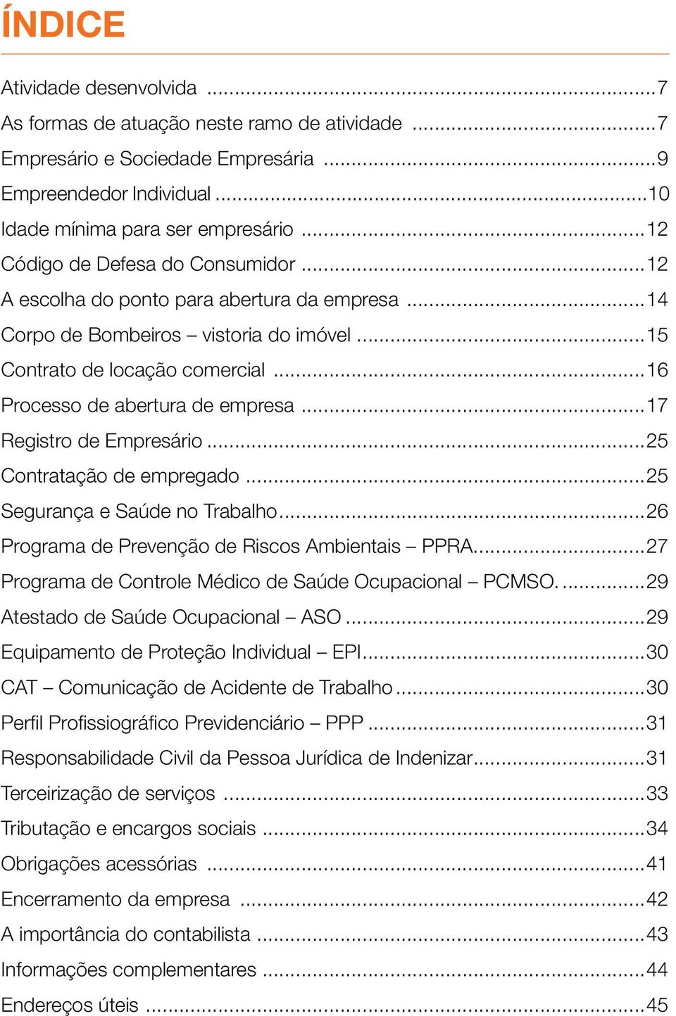 ..17 Registro de Empresário...25 Contratação de empregado...25 Segurança e Saúde no Trabalho...26 Programa de Prevenção de Riscos Ambientais PPRA.