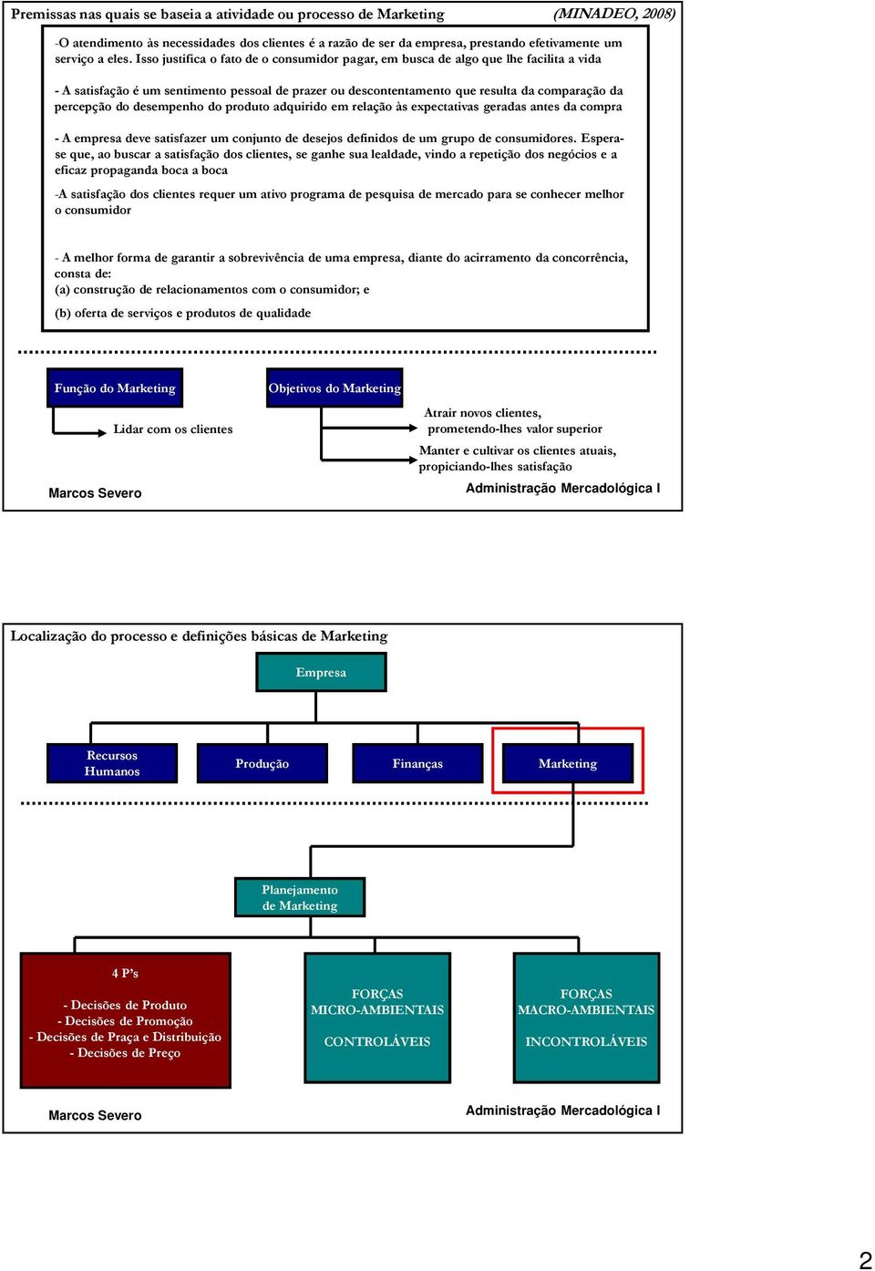 desempenho do produto adquirido em relação às expectativas geradas antes da compra - A empresa deve satisfazer um conjunto de desejos definidos de um grupo de consumidores.